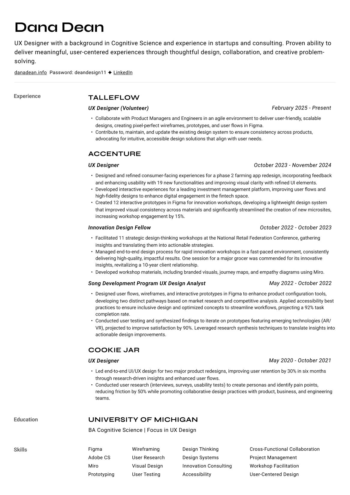DanaDean-Resume-NoContactDetails